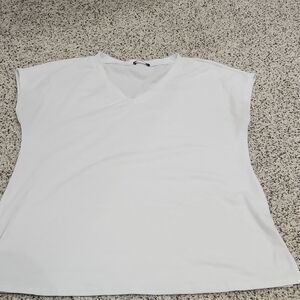 Elegant White V-Neck Women's Tee